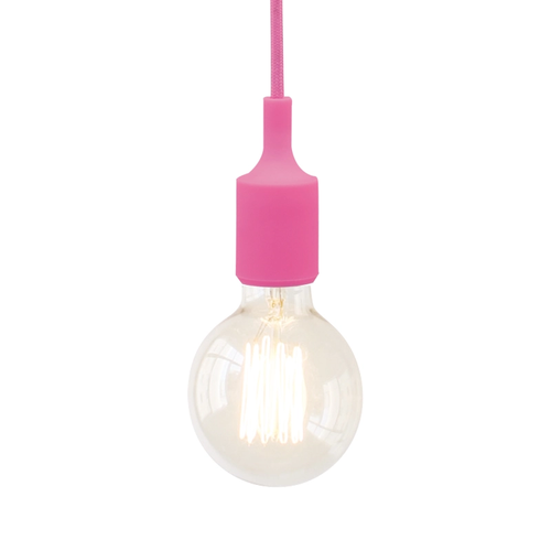 NETTO SILICON LAMPHOLDER 1Μ PINK CABLE1ΧΕ27