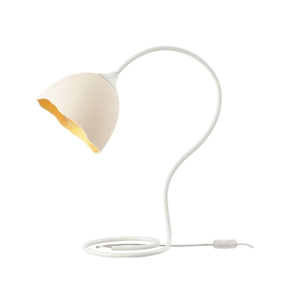 НАСТОЛНА ЛАМПА 1ΧΕ27 БЯЛ/ЗЛАТЕН ГЛИНА 43Χ50Χ20CM