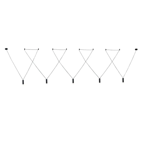 ВИСЯЩА ЛАМПА 5ΧG9 ЧЕРНО МЕТАЛНО 5x D3,6XH13CM КАБЕЛ 11,2M 8HOOKS TERES