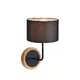 WALL MOUNTED 1ΧΕ27 METAL BLACK/ ABAZOUR+WOOD 22X18ΧΗ31CM YASMINE