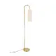 FLOOR LAMP BRASS METAL BEIGE FABRIC SHADE 1ΧΕ27 L32*W24*H162.5cm ZORAN
