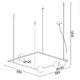 ^PENDANT L/F 4ΧG9 QUADRO BLACK METAL + WHITE GLASS 58Χ58Χ120CM - изображение 3