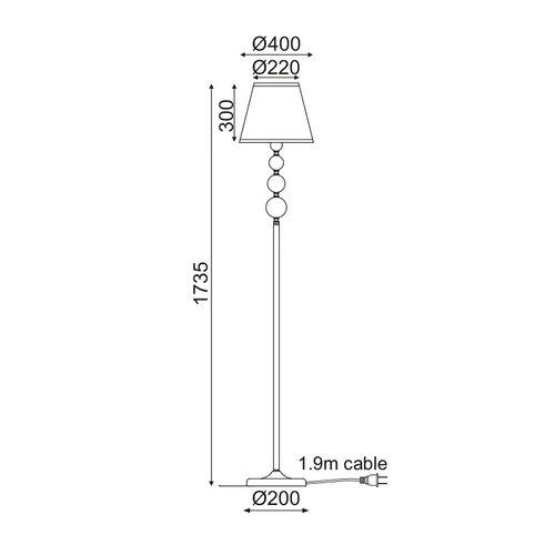 NETTO FLOOR LAMP 1ΧΕ27 ECRU WHITE SHADE EVITA - изображение 2