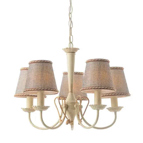 ВИСЯЩА ЛАМПА 5XE14 АПТИНА -СИВ АБАЗУР Φ54cm AVIGNON