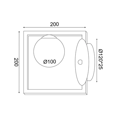 ^WALL L/F 1xG9 QUADRO METAL BLACK + WHITE GLASS 22Χ15Χ20CM