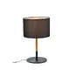 TABLE 1ΧΕ27 METAL BLACK/ ABAZOUR+WOOD COLOR Φ25ΧΗ40CM YASMINE