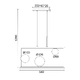 ^PENDANT L/F 3ΧG9 QUADRO BLACK METAL + WHITE GLASS 54Χ12Χ120CM - изображение 2