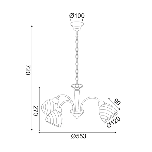 PENDANT METAL 3XE14 CHROME BYRON - изображение 2