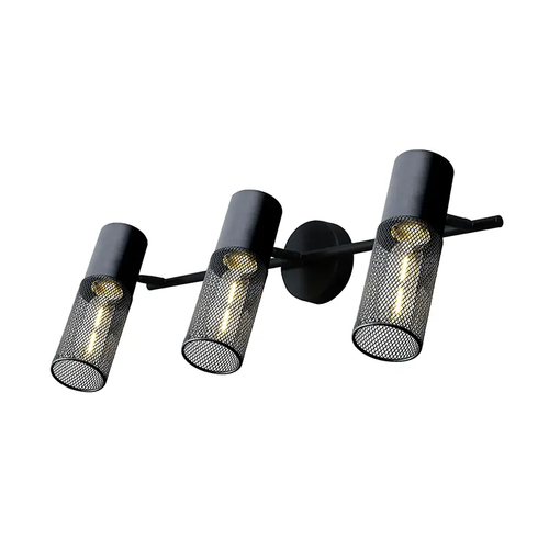 NETTO WALL MOUNTED LUMINAIRE 3XE27 BLACK METAL 58Χ16Χ20CM ALCATRAZ