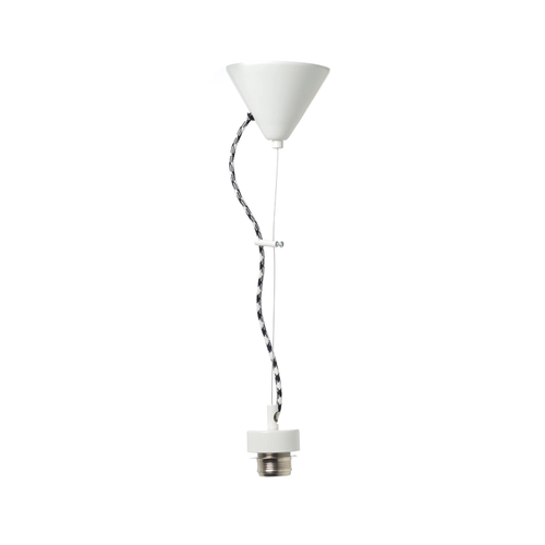 NETTO SUSPENSION WIRE WHITE METAL BASE & BLACK AND WHITE FABRIC CABLE