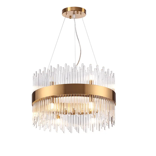 ^PENDANT 12XG9 CRYSTAL + BRASS METALLIC D50XH110CM DYNASTY