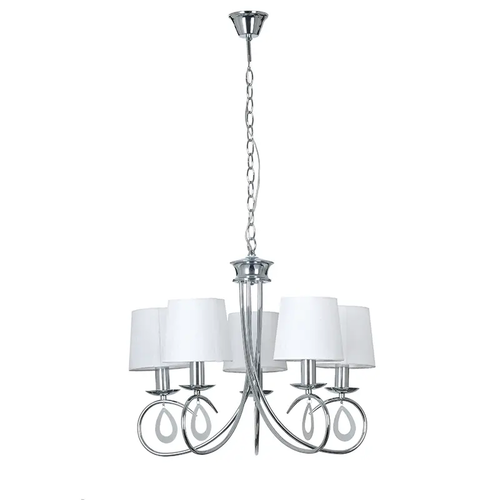 NETTO PENDANT 5ΧE14 CHROME WHITE SHADE BASILICO