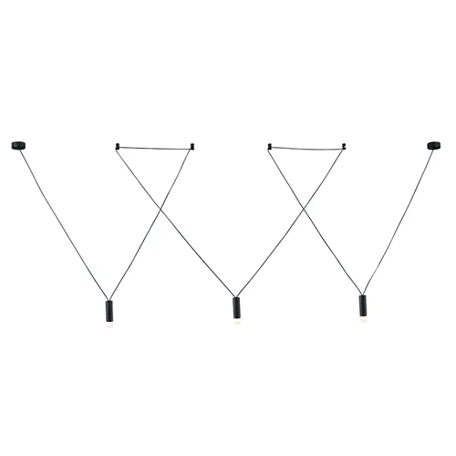 NETTO PENDANT LIGHTING 3ΧG9 BLACK ALUMINUM3X D3,6XH13CM CABLE 6,6M 4HOOKS TERES