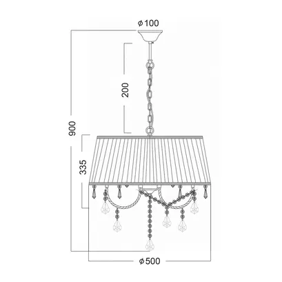 PENDANT CLOTH - CRYSTALS 5ΧE14 PENELOPE