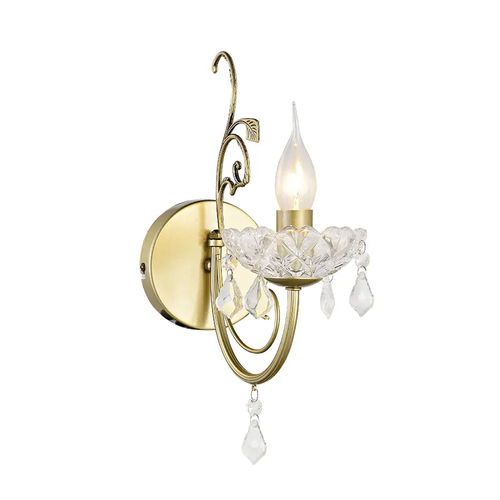 WALL MOUNTED 1XE14 METAL GOLD BRONZE+CRYSTAL 12Χ27ΧΗ37CM FABERGE
