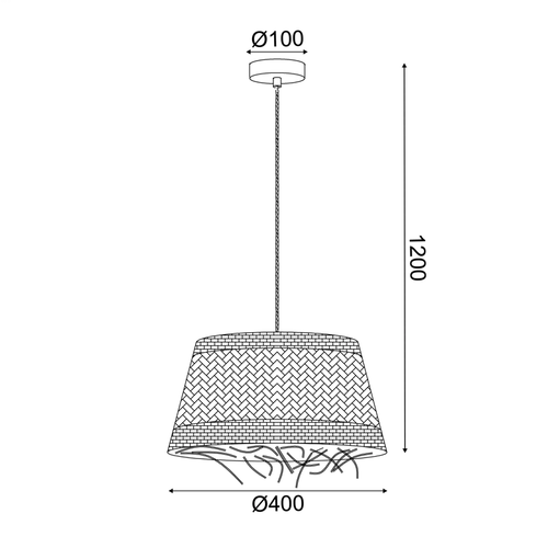 ^PENDANT L/F 1xE27 ANDROS GRASS RATTAN Φ40Χ120CM - изображение 3