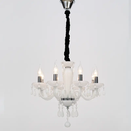 NETTO ПЕНДЕЛ 8XE14 БЯЛ КРИСТАЛ + ХРОМ МЕТАЛ Φ49×Η168CM TULIA