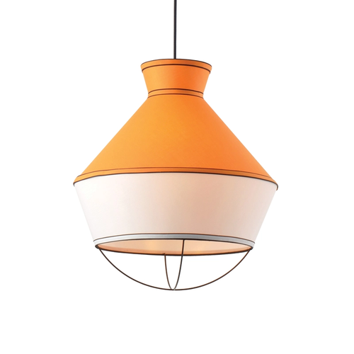 NETTO PENDANT 3XE14 FABRIC YELLOW +WHITE Φ45ΧΗ120CM
