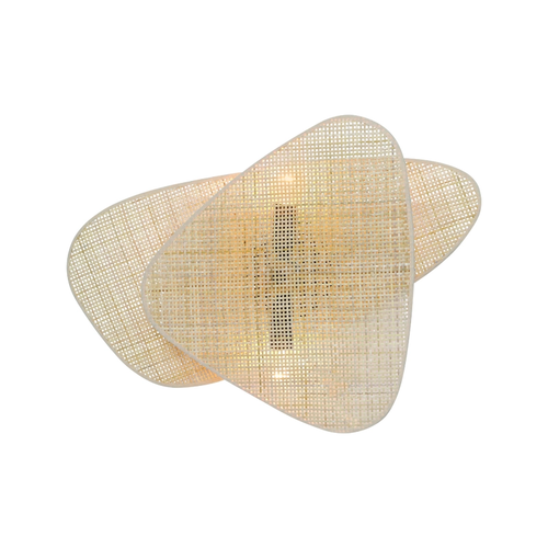 ^WALL MOUNTED LIGHTING 2ΧΕ14 SKYROS MATTING RATTAN 50X35X13CM