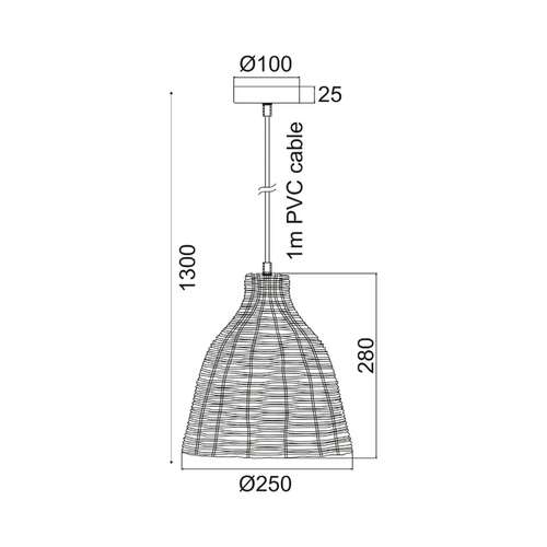 PENDANT 1ΧΕ27 BASKET Φ26ΧΗ120CM OIA - изображение 3
