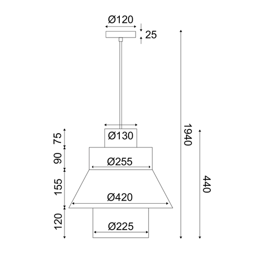 ПЕНДЕЛ 1ΧΕ27 CHIOS КРЕМ ТЕКСТИЛ+ ДЪРВО D45XH140CM - изображение 3