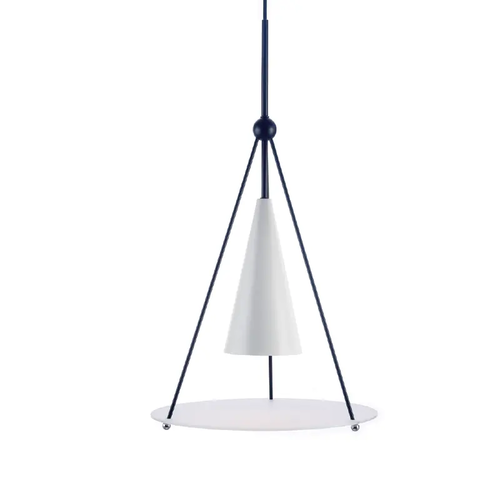 NETTO PENDANT LIGHTING 1XE27 WHITE+BLACK METALLIC+ GLASS D33XH130CM TEMPLE