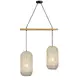 ^PENDANT LUMINAIRE 2XE27 RATTAN + WOOD 60X20XH120CM COCONUT