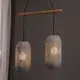 ^PENDANT LUMINAIRE 2XE27 RATTAN + WOOD 60X20XH120CM COCONUT - изображение 2