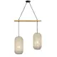 ^PENDANT LUMINAIRE 2XE27 RATTAN + WOOD 60X20XH120CM COCONUT - изображение 4