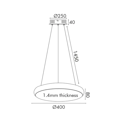 PENDANT LUMINAIRE LED 32W 2560LM CCT BLACK METAL D40XH8CM KALLISTA - изображение 2
