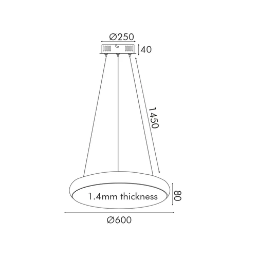 ПЕНДЕЛ LED 54W 4320LM CCT БЯЛ МЕТАЛ D60XH8CM KALLISTA - изображение 2
