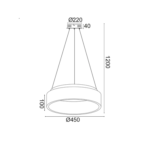ПЕНДЕЛ LED 36W ДИМИРУЕМ CCT 3670LM ЧЕРЕН МЕТАЛ D45XH120CM APOLLO - изображение 2
