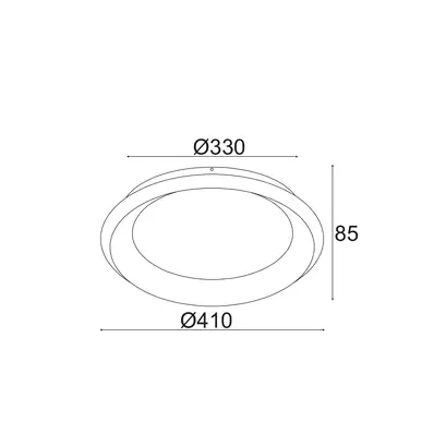 ПЛАФОН LED 36W CCT 3470LM ЧЕРЕН МЕТАЛ D41XH8,5CM DIANA