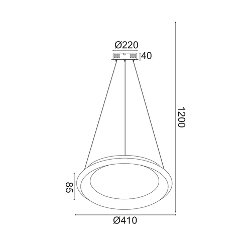 PENDANT LUMINAIRE LED 36W CCT 3470LM WHITE METAL D41XH120CM DIANA - изображение 2