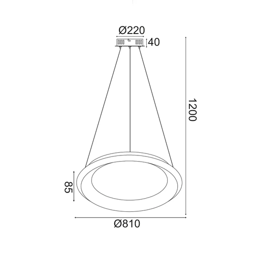 ПЕНДЕЛ LED 73W ДИМИРУЕМ CCT 5250LM БЯЛ МЕТАЛ D81XH8,5CM DIANA - изображение 2