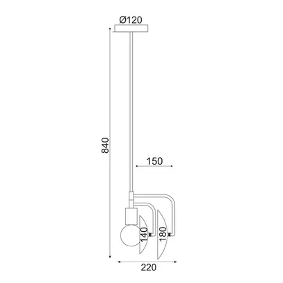 NETTO ПЕНДЕЛ 1XE27 МЕТАЛ АНТИЧЕН МЕСИНГ 18Χ15ΧΗ82CM GEMINI