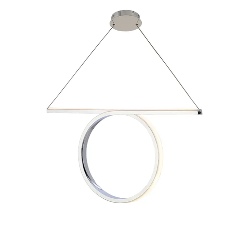 NETTO PENDANT LIGHTING LED 43W 3000K 2580LM CHROME ALUMINUM 88Χ17ΧΗ120CM ZERO