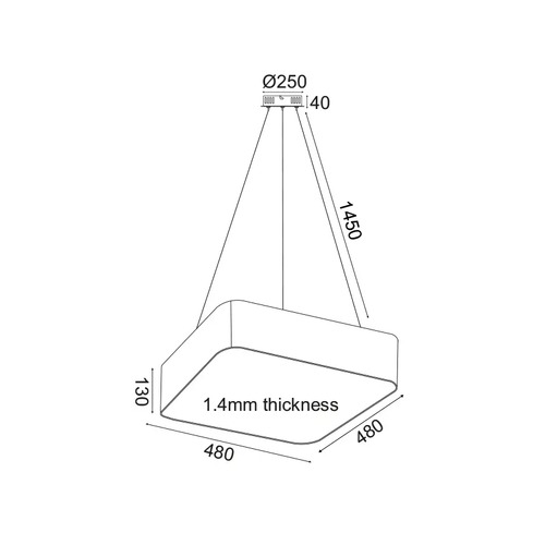 PENDANT LUMINAIRE LED 40W 4000LM CCT BLACK METAL 48X48XH140CM EMERY - изображение 2
