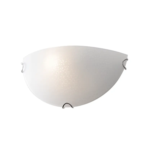 WALL MOUNTED 1XE27 WHITE GLASS MOTIVE+METAL 30Χ15Χ10CM SCILLA
