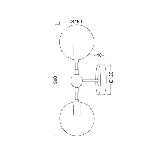 WALL MOUNTED 2XE14 METAL BLACK+ TINTED GLASS BOMBAY - изображение 3