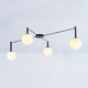 ТАВАННА ЛАМПА  4xΕ14 TIRAMOLLA ЧЕРЕН МЕТАЛ+БЯЛО СТЪКЛО 150Χ75Χ32CM