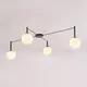 ТАВАННА ЛАМПА  4xΕ14 TIRAMOLLA ЧЕРЕН МЕТАЛ+БЯЛО СТЪКЛО 150Χ75Χ32CM - изображение 4