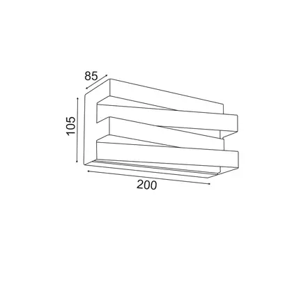 ^WALL MOUNTED LUMINAIRE LED 12W 3000K 960LM BLACK METAL 20X11X9CM MILANO