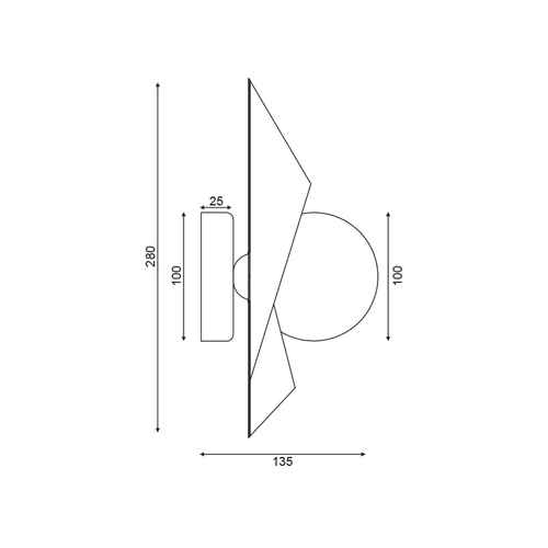 СТЕННА ЛАМПА 1ΧG9  ЗЛАТНО/ЧЕРНО МЕТАЛНО + СТЪКЛО 16Χ14Χ28CM POLYGON - изображение 2