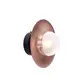 WALL MOUNTED LIGHTING 1ΧEG9 COPPER/BLACK METAL+ GLASS D20X15CM HYDRA