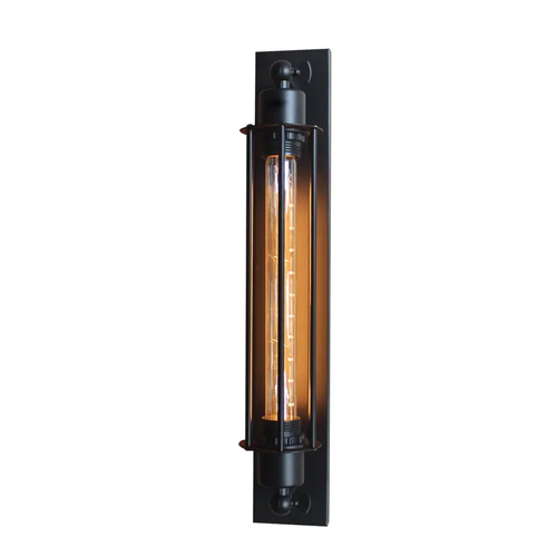 WALL LAMP 1 Χ Ε27 BLACK 50Χ11Χ8 CM METALIC MAYA