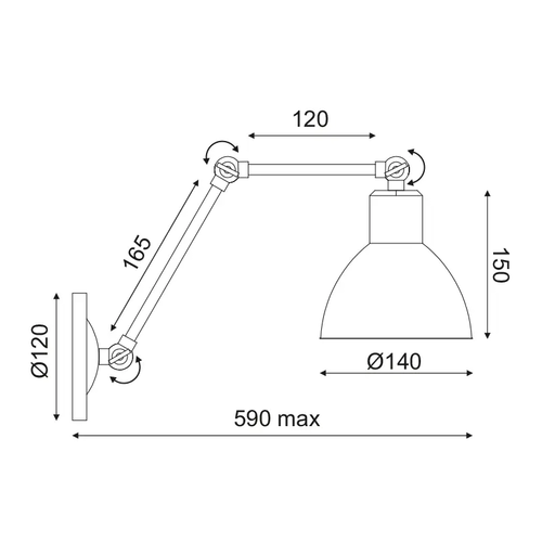 ^WALL LUMINAIR 1ΧΕ27 METAL RUST BRACET Φ15Χ39CM THALASSA - изображение 2
