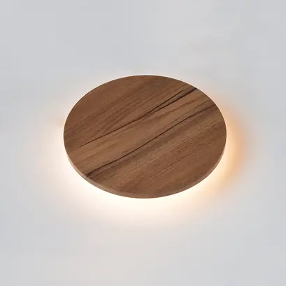 ОСВЕТИТЕЛНО ТЯЛО ЛЕД 5W 3000Κ ЦВЯТ ТЪМНО ДЪРВО MDF КРЪГ Φ14XH3,6CM ECLIPSE