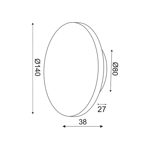 ОСВЕТИТЕЛНО ТЯЛО ЛЕД 5W 3000Κ ЦВЯТ ТЪМНО ДЪРВО MDF КРЪГ Φ14XH3,6CM ECLIPSE - изображение 3