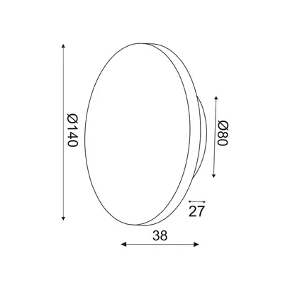 ОСВЕТИТЕЛНО ТЯЛО ЛЕД  5W 3000Κ ЧЕРНО  MDF КРЪГ Φ14ΧΗ3,6CM ECLIPSE